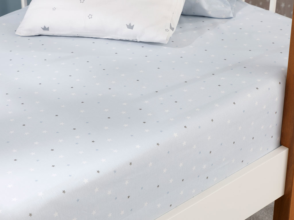 Mini Astro Cottony BABY FITTED SHEET 70x140 Cm Blue