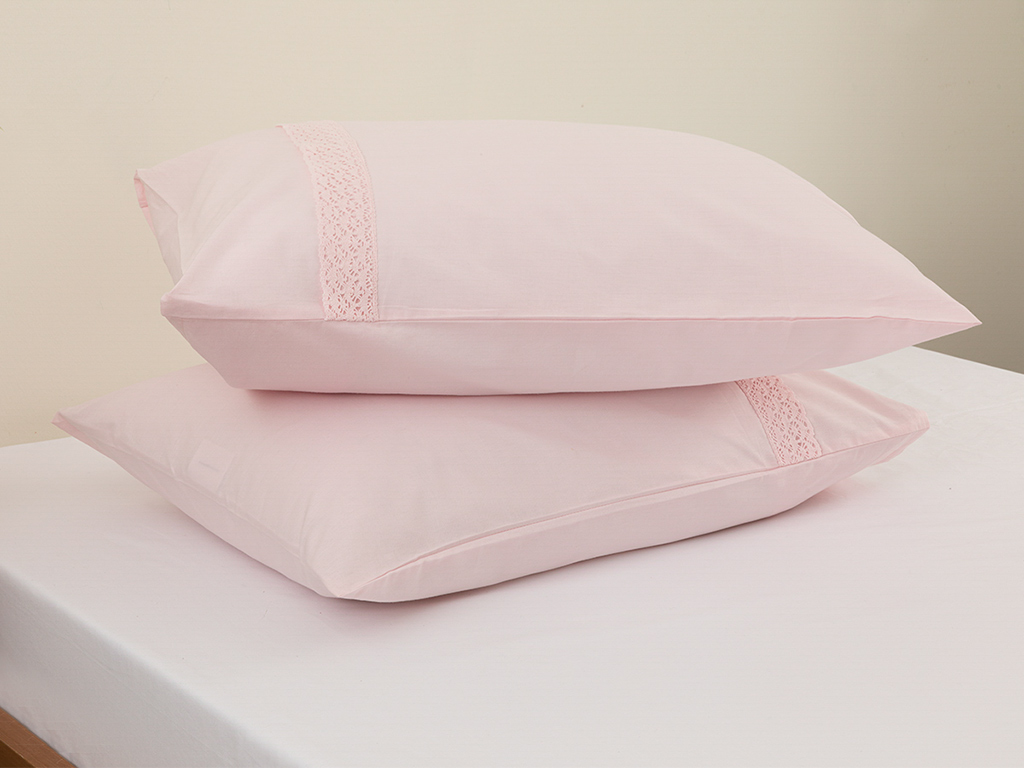 Eggy Pillow Laced 2 Set PILLOWCASE 50x70 Cm Pink