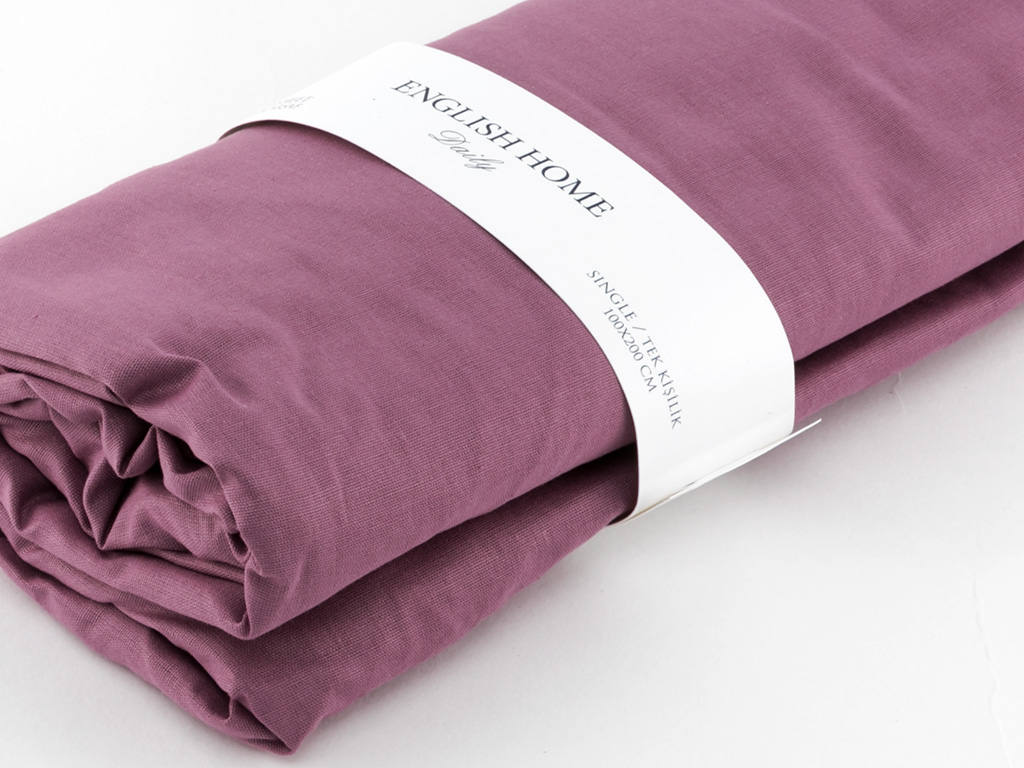 Plain Cottony For One Person FITTED SHEET 100x200 Cm. Light Purple