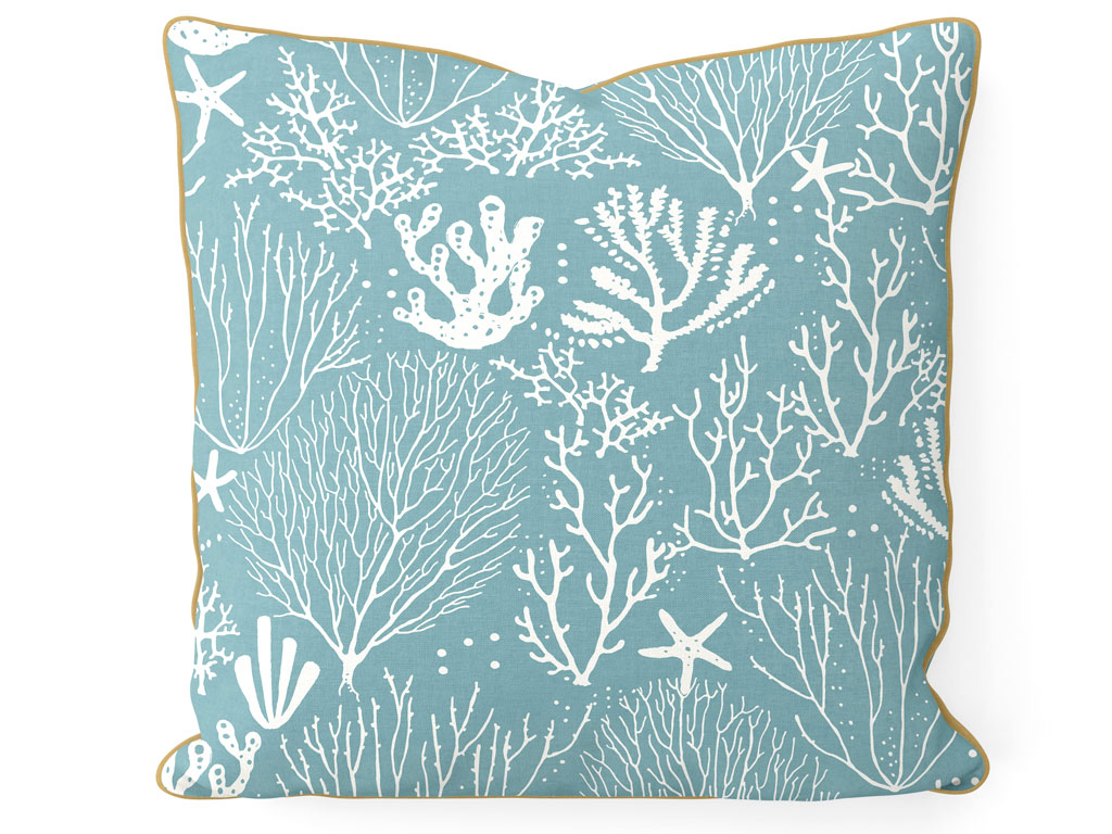 Corals Double Sided CUSHION COVER 45x45 Cm Seledon