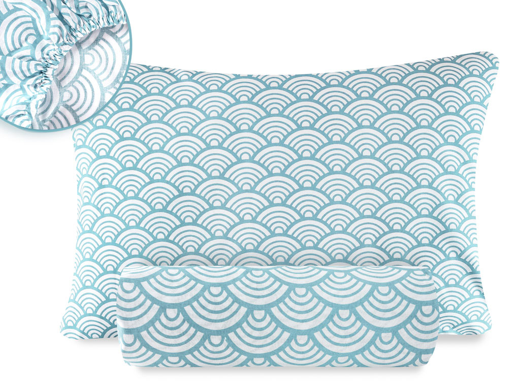Sea Waves Cotton For One Person FITTED SHEET SET 100x200 Cm. Seledon