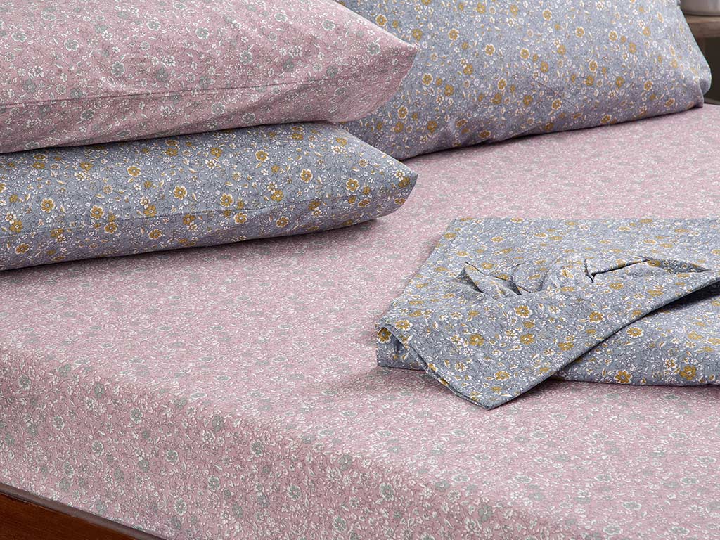 Urban Liberty Cottony Double Person FITTED SHEET SET 160x200 Cm Pink