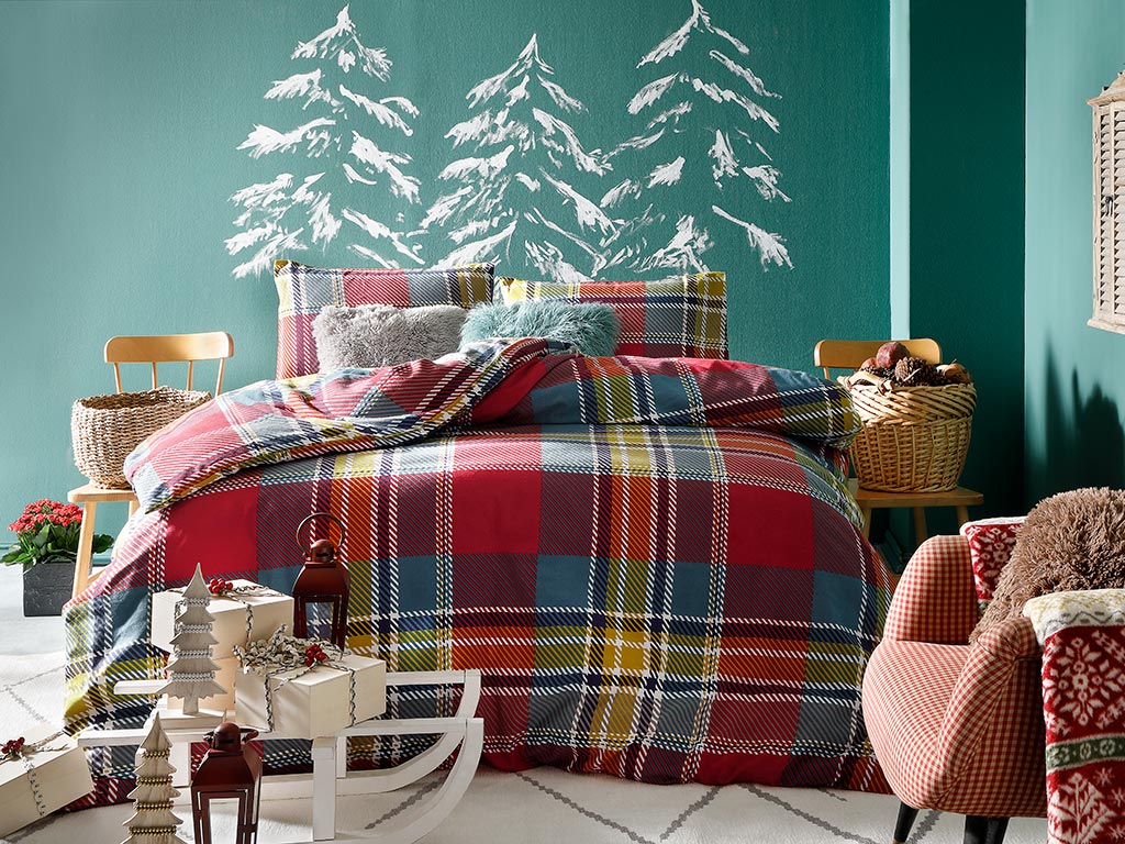 Salford Flannel For One Person DUVET COVER SET 160x220 Cm Red