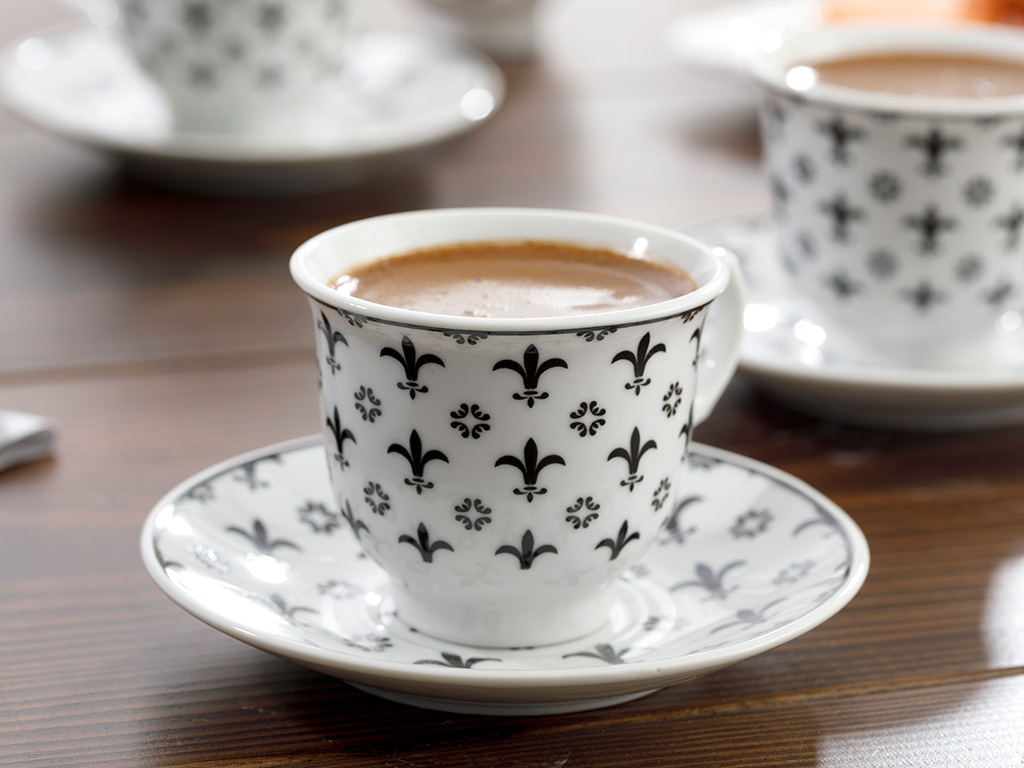 Ilda Porcelain 6 Set COFFEE CUP SET 90 Ml Black