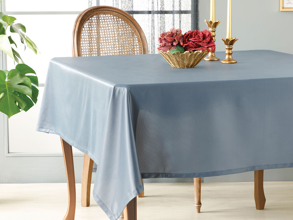 Pure Polyestere Single TABLE CLOTH 180x270 Cm Gray