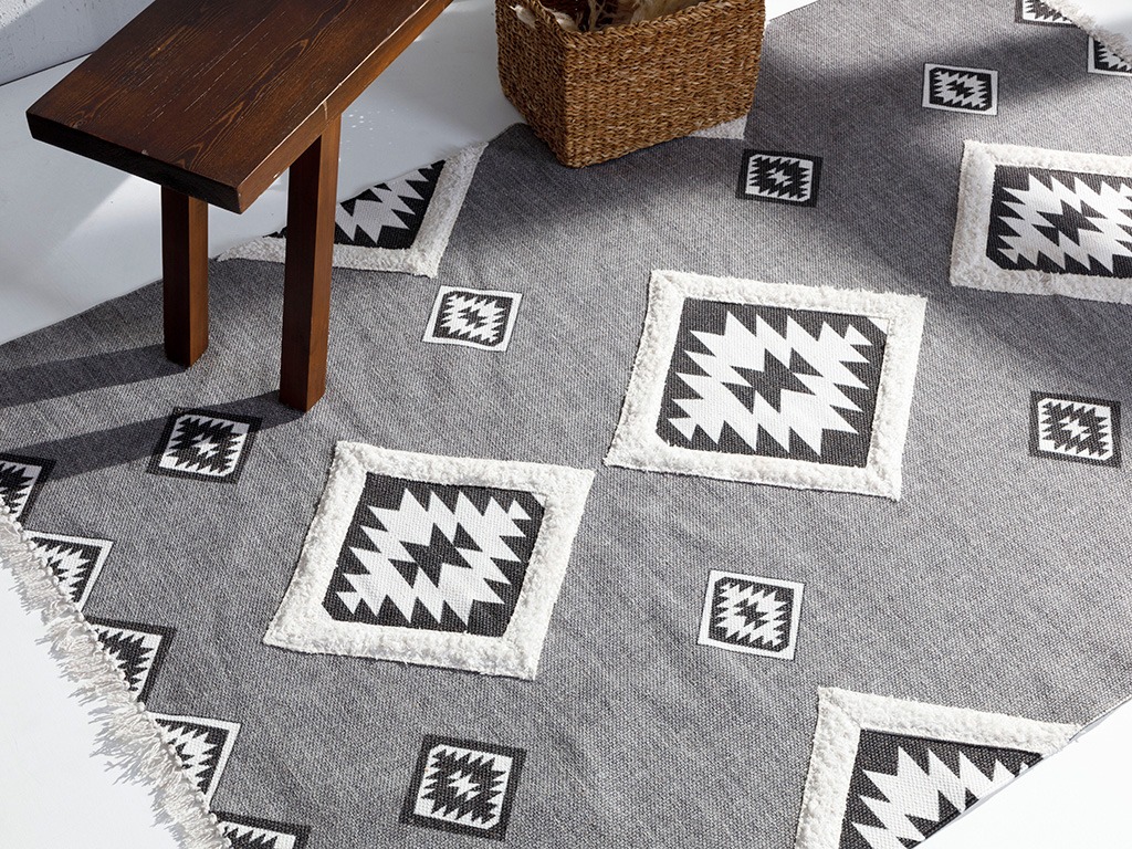 Oslo Embroidered RUG 80x150 Cm Gray