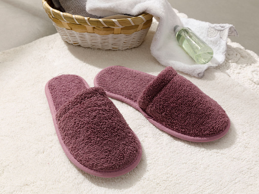 Simple Cottony Women's SPA SLIPPERS 36-40 Rose Color