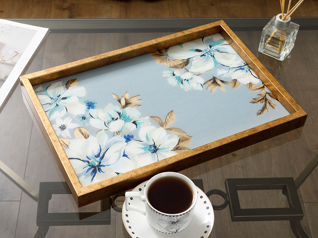 Georgia Glass Decorative Tray 31x46 Cm Blue