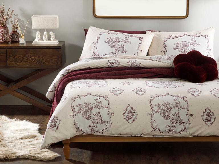 Chic Tuile Cottony For One Person DUVET COVER SET PACK 160x220 Cm Damson