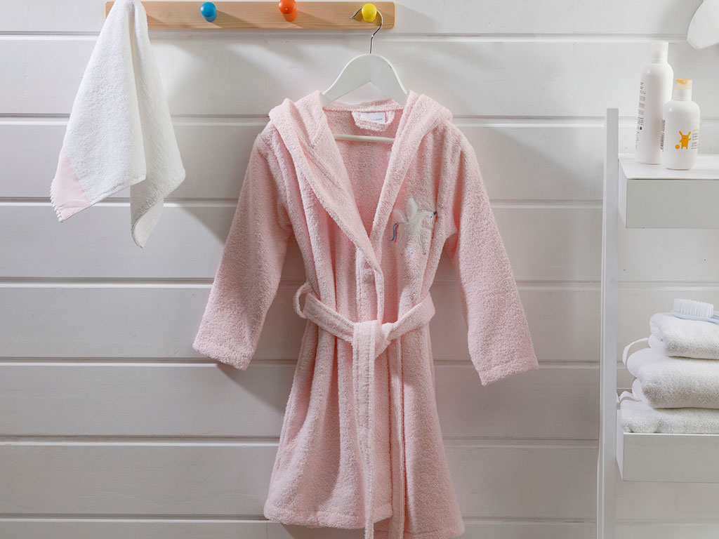 Lovely Horse Cotton BATHROBE FOR KIDS 8-10 Age Pink