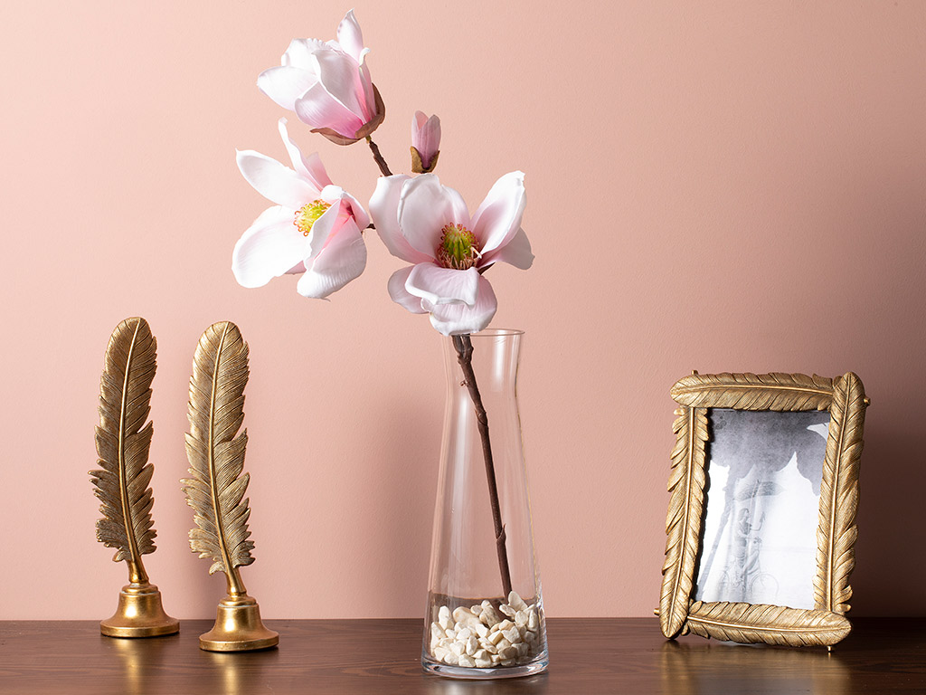 Aquarel Magnolia Plastic Artificial Flower - One Pcs 20x27x60 Cm Pink