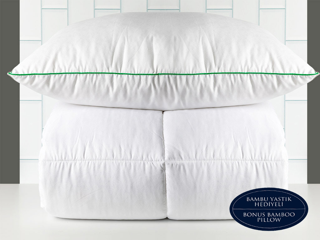 BAMBOO BASIC Bamboo Double Person PILLOW AND DUVET SET 195x215 Cm. White