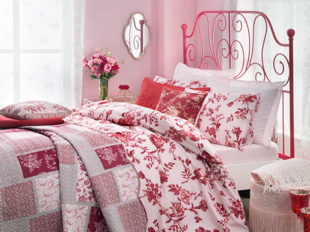 Ruby Rose Cottony For One Person DUVET COVER 160x220 Cm Red