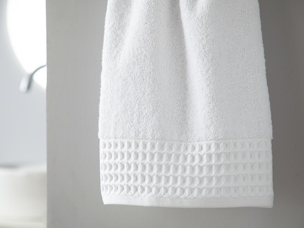 Waffle Hand Towel, White, 30x45cm