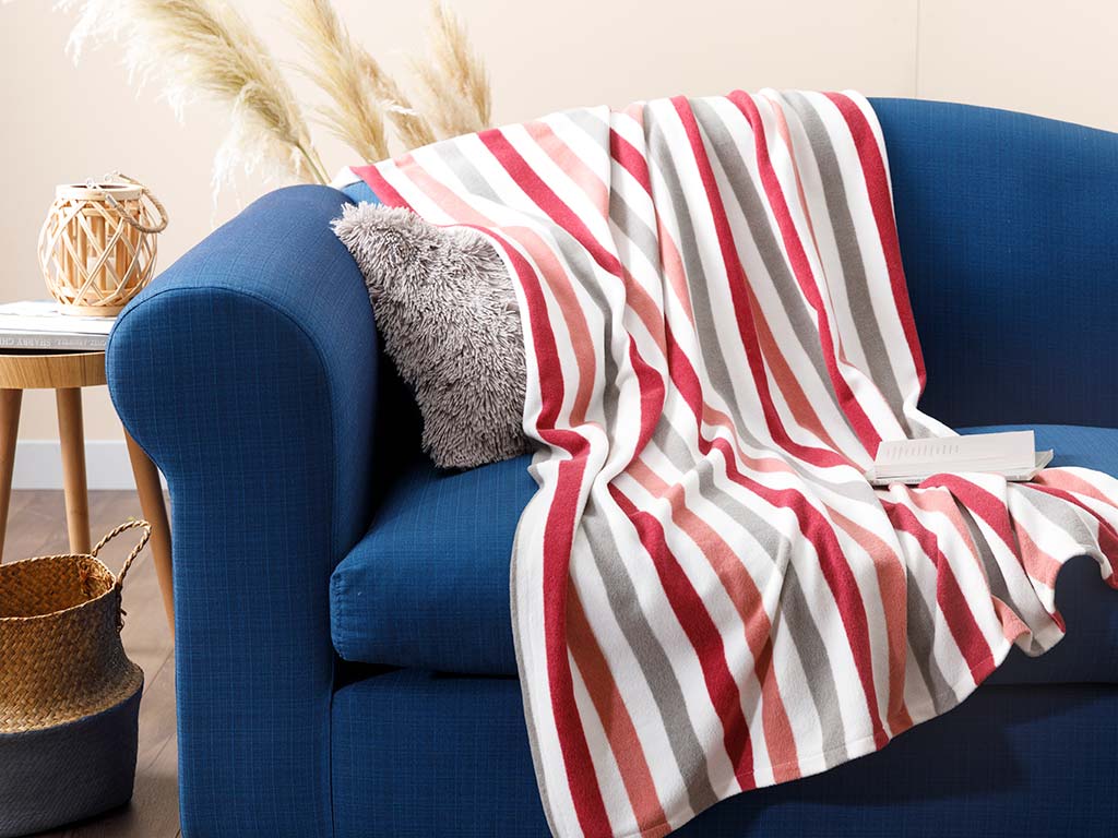 Stripe Fleece Tv Blanket 120x170 Cm Mustard