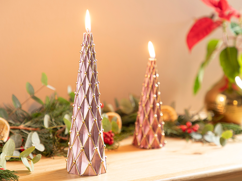 Pinky CANDLE 5,5x5,5x20 Cm RoseGold