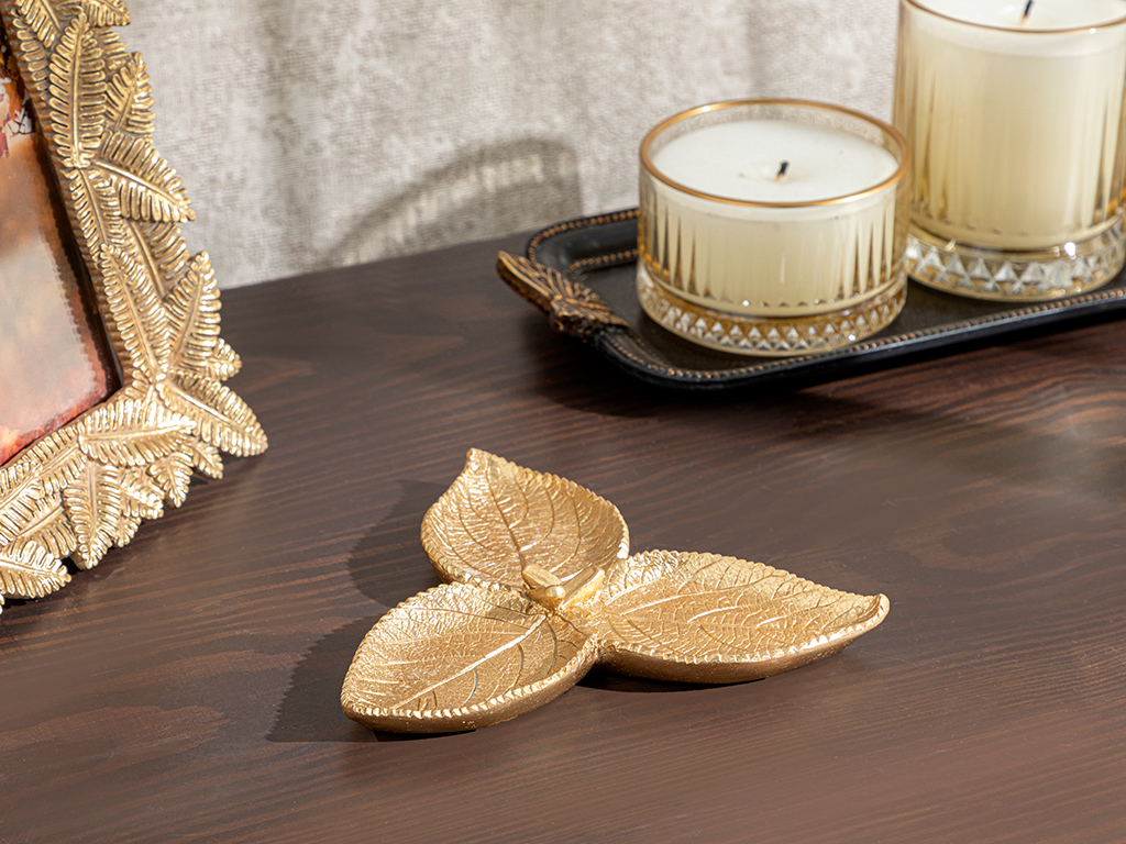 Leaves DECORATIVE PLATE Gold..