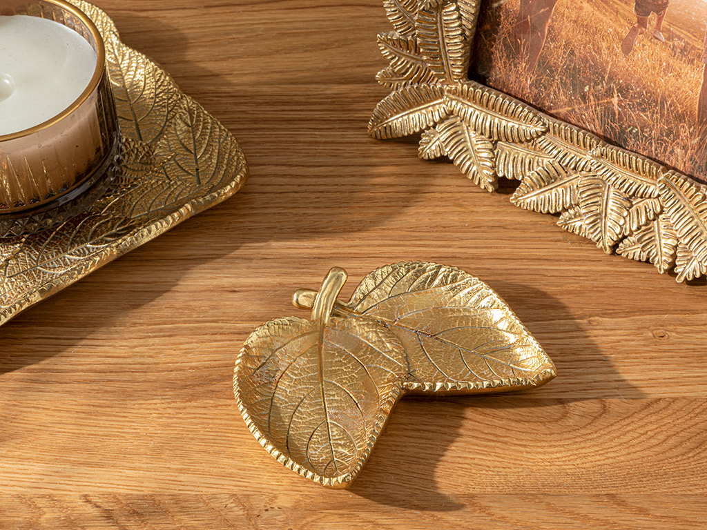 Leaves DECORATIVE PLATE Gold..