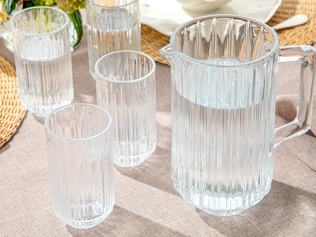 Seana Glass 5 Pieces JUG AND GLASSES SET Transparent