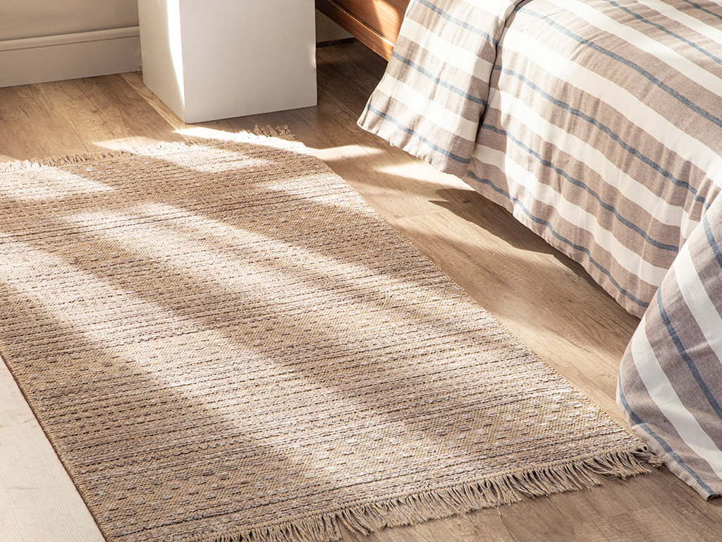 Cool Dotted Chenille-Jute CARPET Beige