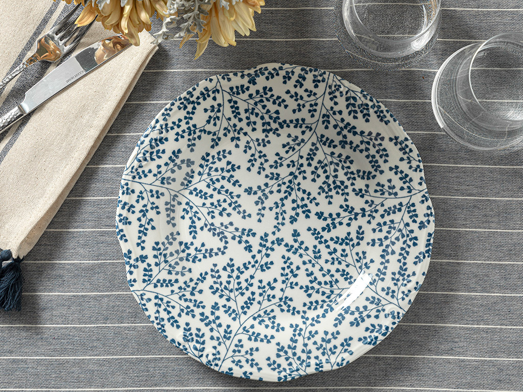 Zebra Porcelain SERVICE PLATE Blue.