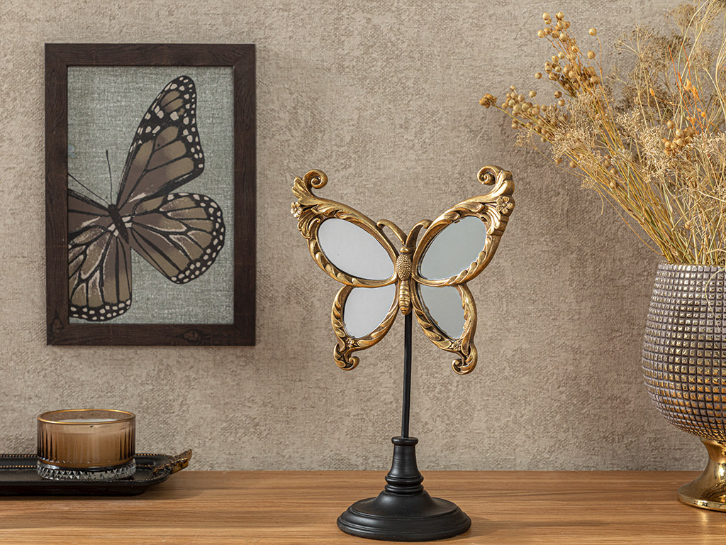 Butterfly DECORATIVE OBJECT 19x10,6x29,5 Cm Gold..