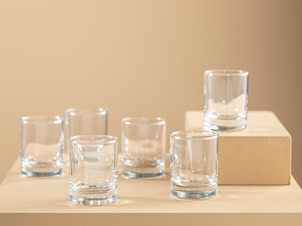 Glass 6 Set Served With Coffee  65 Ml Transparent