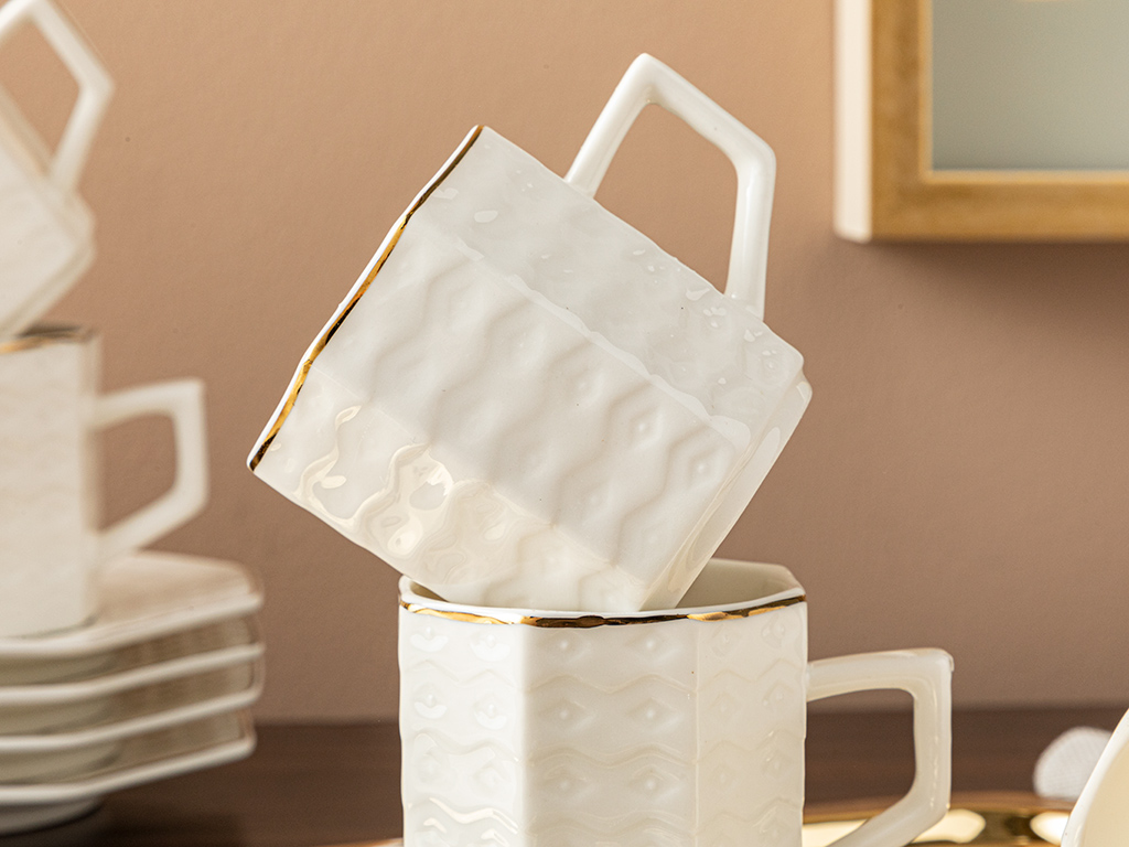 Ramira Porcelain 6 Set COFFEE CUP SET 90 Ml White