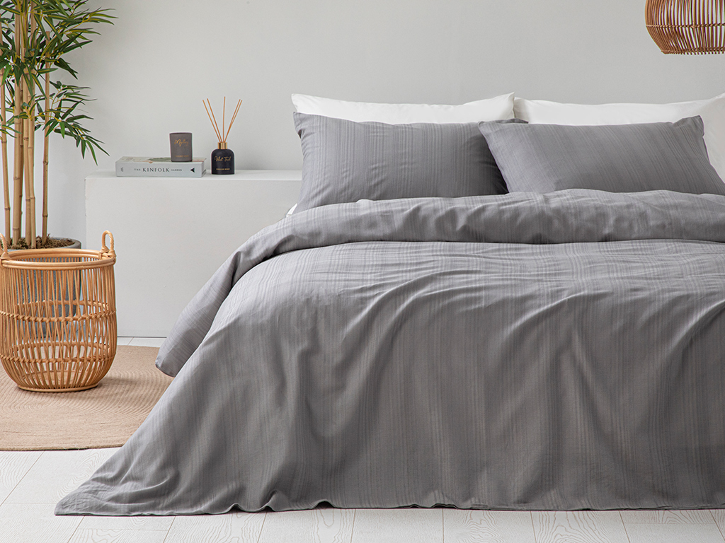 Aurora Silky Touch Double Person DUVET COVER SET 200x220 Cm Gray