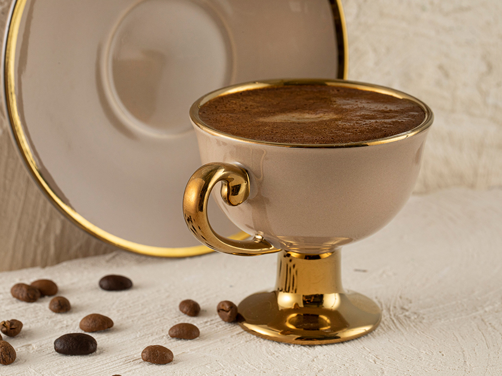 Lalia Glass 2 Set COFFEE CUP 90 Ml Beige