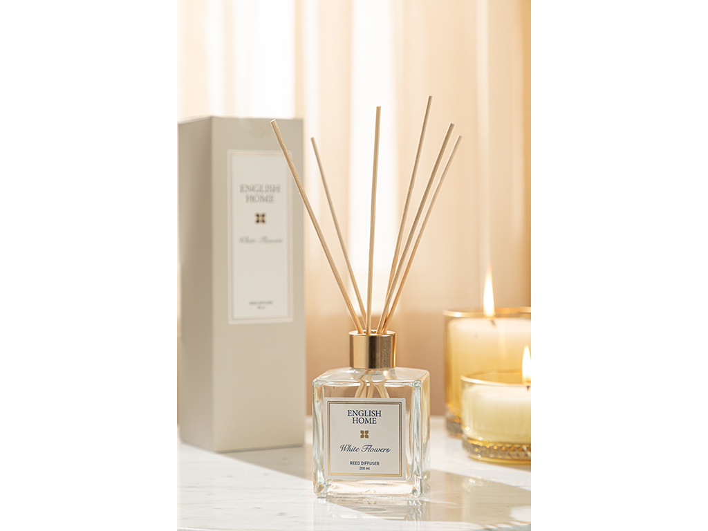 White Flowers Scented REED DIFFUSER 200 Ml Beige