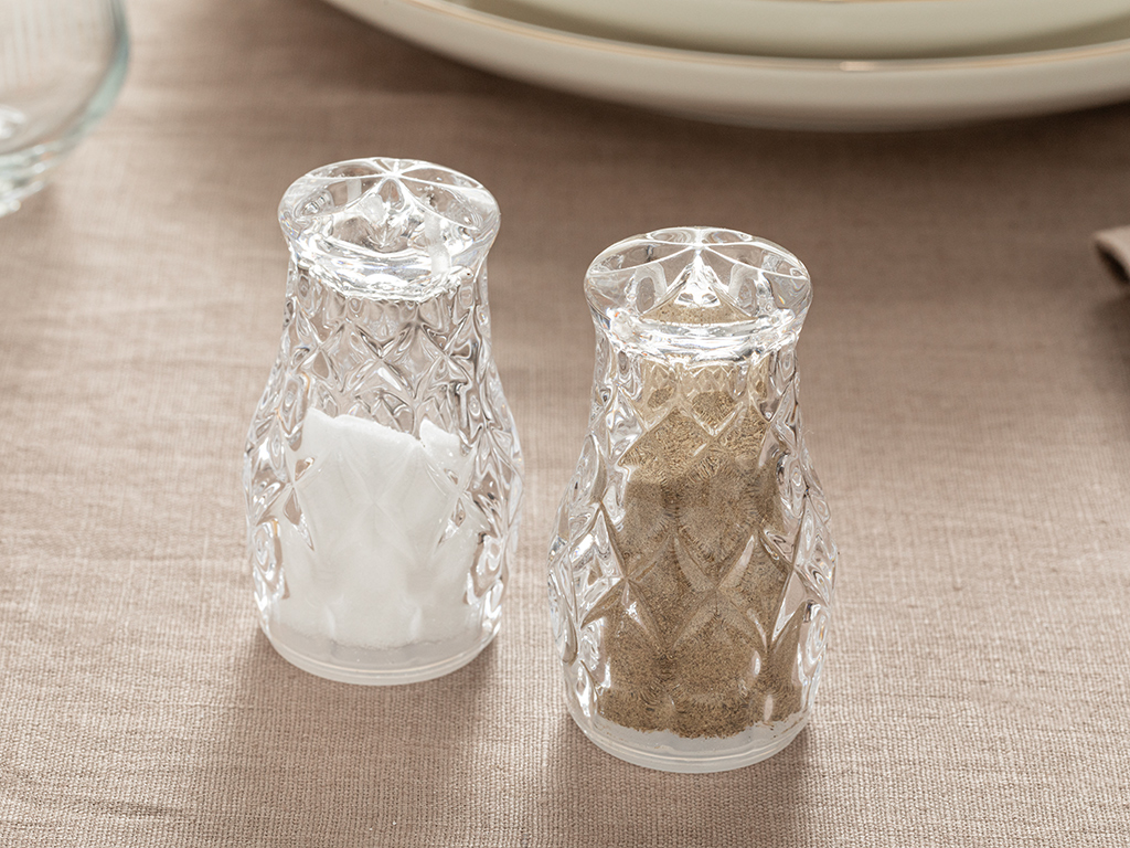 Agate Glass 2 Set Salt And Pepper Shak 4,7x8,2 Cm Transparent