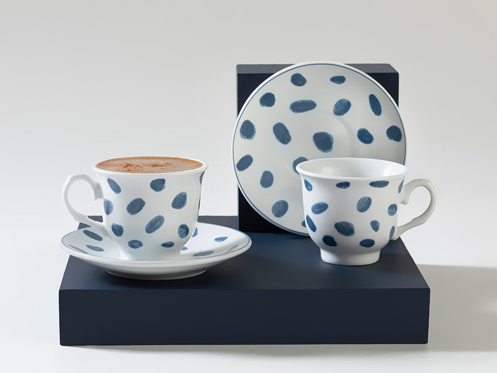 Ivy Chic Porcelain Coffee Cup Set 80 Ml Dark Blue