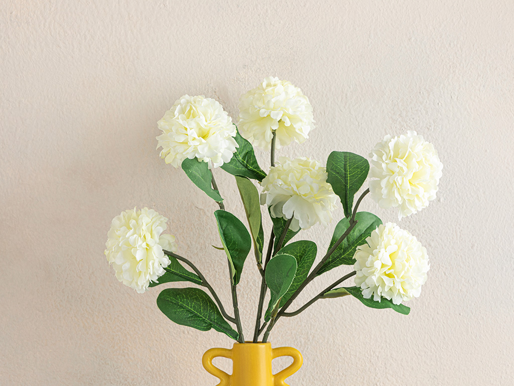 Viburnum Bouquet Plastic Artificial Flower - One Pc 39 Cm Beige