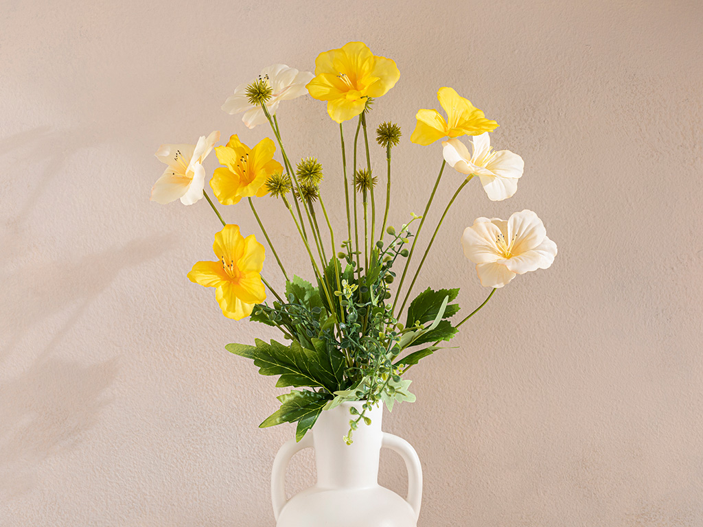 Narcissus Plastic Artificial Flower - One Pc 60 Cm Yellow