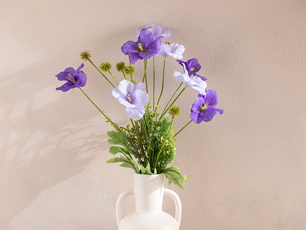 Narcissus Plastic Artificial Flower - One Pc 60 Cm Purple