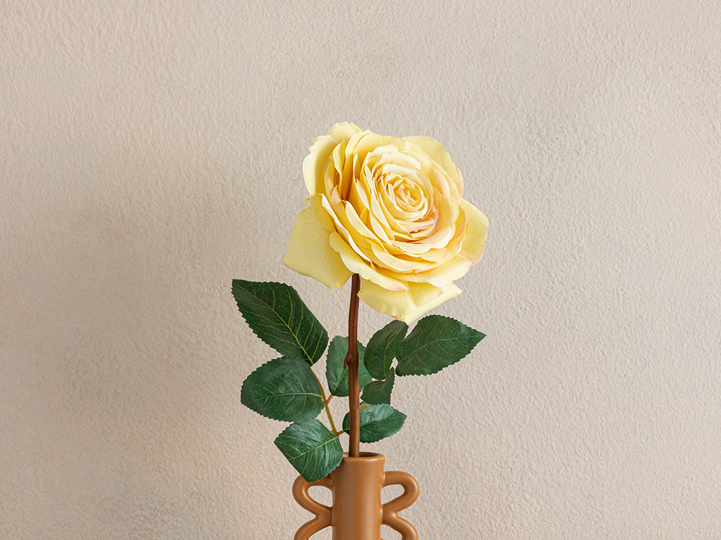 Rosalie Plastic Artificial Flower - One Pc 65 Cm Yellow