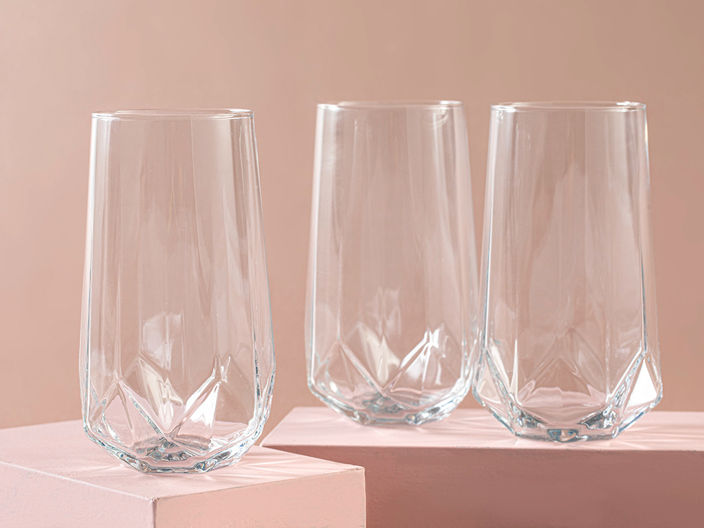 Roma Glass 3 Set Juice Glass 460 Ml Transparent