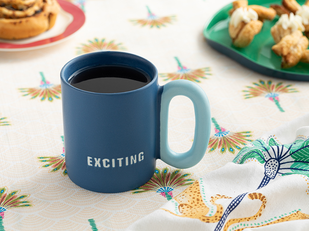 Exciting New Bone China Cup 350 Ml Dark Blue - Light Blue