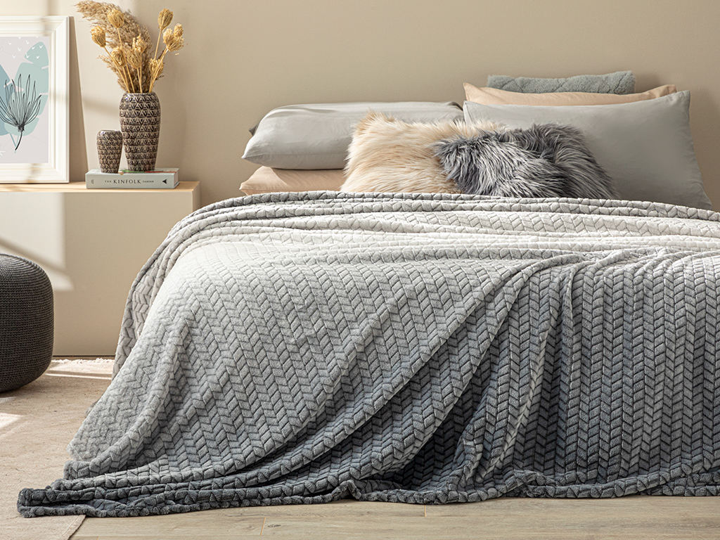 Moonlight Ombre Super Soft Double Person Blanket 200x220 Cm Gray-Anthracite