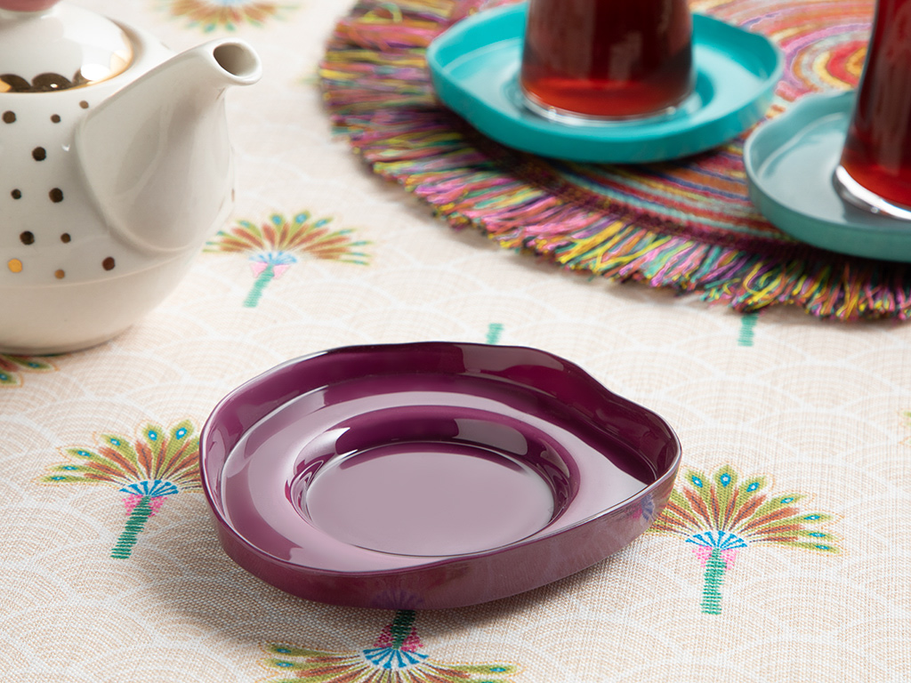 Charm Glass Tea Plate 12 Cm Purple