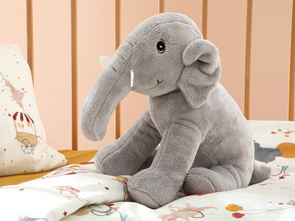 الفيلة الصغيرة – وسادة ديكور - رمادي