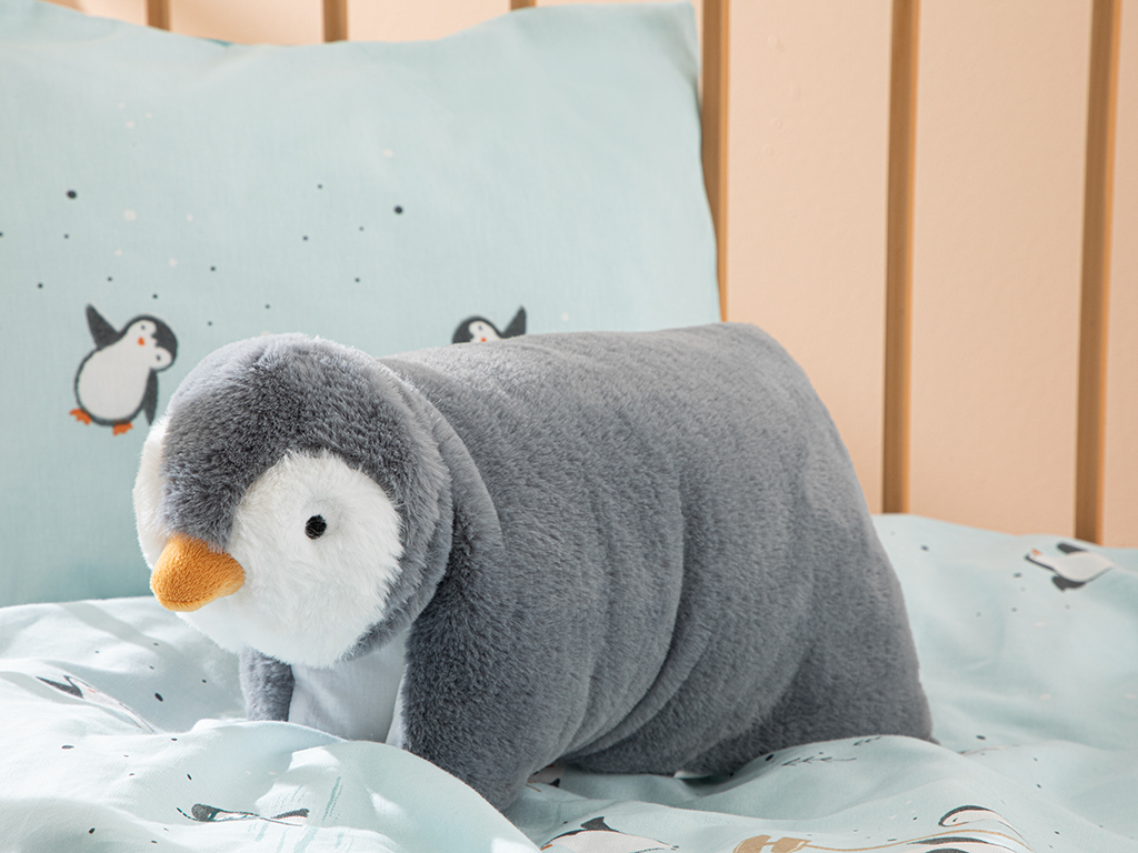Little Penguin Kid Pillow 38x40 Cm Gray