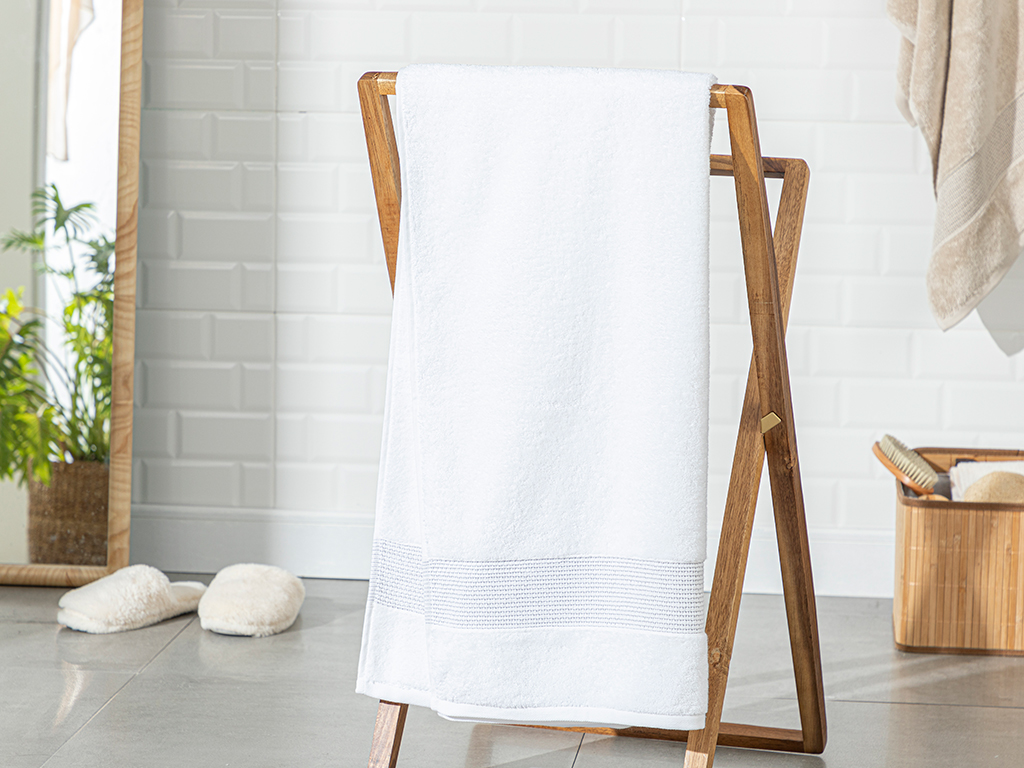 Deluxe Cotton Low Twist Bath Towel 70x140 Cm White