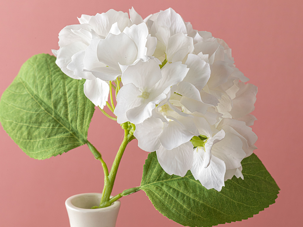 Hortensia Artificial Flower - One Pc 35 Cm White