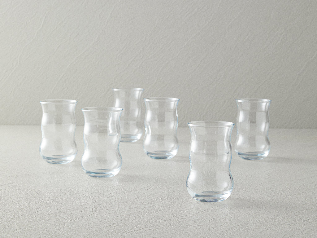 Classy Glass 6 Pcs Tea Glass 140 Ml Transparent
