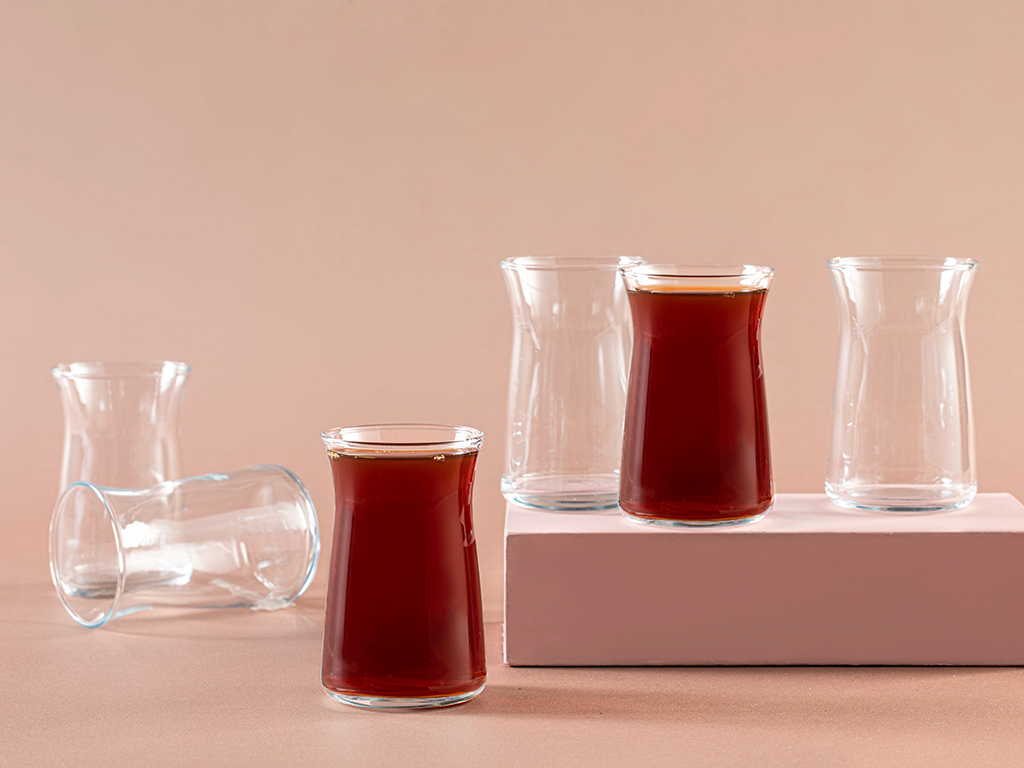 Isac Glass 6 Pcs Tea Glass 180 Ml Transparent