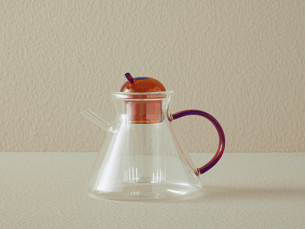 Tasty Borosilicate Glass Tea Pot 520 Ml Amber