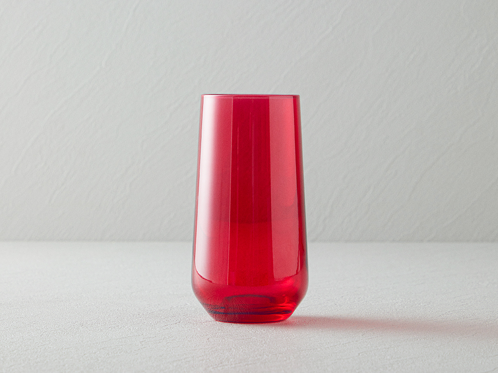 Lacy Glass 3 Pcs Soft Drink Glass 470 Ml Red