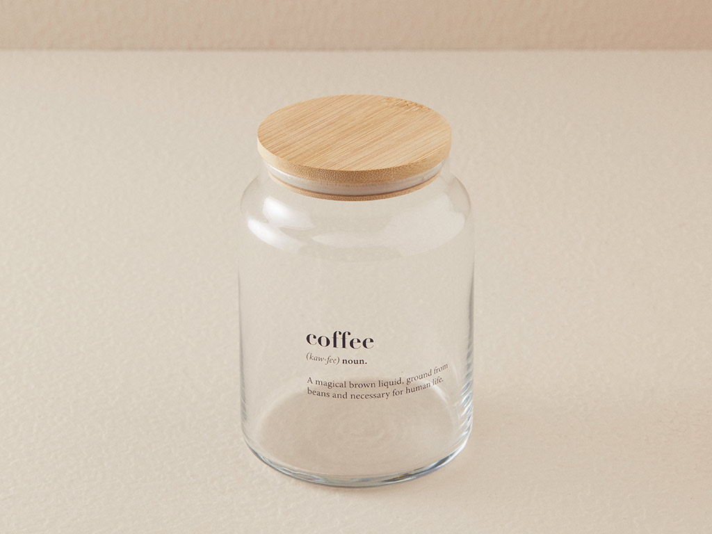 Coffee Glass Jar 890 Ml Transparent